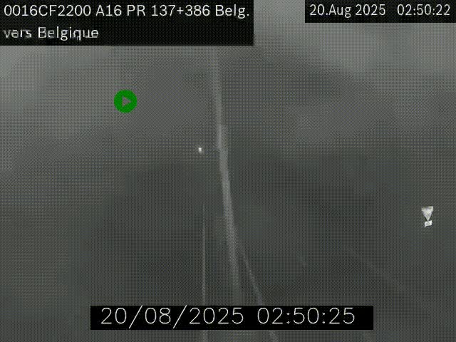 <h2>Webcam à la frontière franco-belge au niveau de Bray-Dunes/De-Panne sur l'autoroute A16. Vue orientée vers la Belgique</h2>