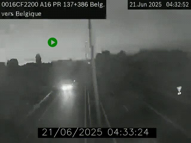 <h2>Webcam à la frontière franco-belge au niveau de Bray-Dunes/De-Panne sur l'autoroute A16. Vue orientée vers la Belgique</h2>