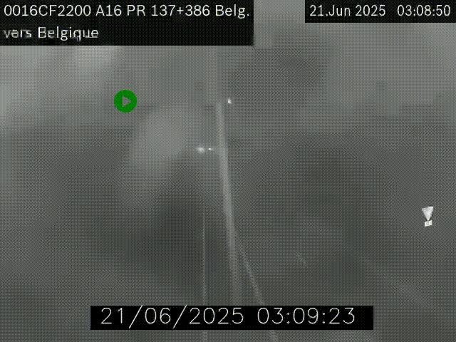 <h2>Webcam à la frontière franco-belge au niveau de Bray-Dunes/De-Panne sur l'autoroute A16. Vue orientée vers la Belgique</h2>