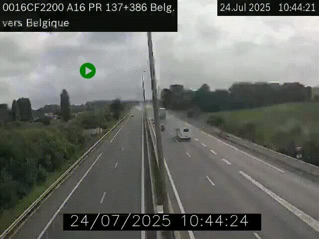 <h2>Webcam à la frontière franco-belge au niveau de Bray-Dunes/De-Panne sur l'autoroute A16. Vue orientée vers la Belgique</h2>