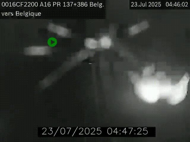 <h2>Webcam à la frontière franco-belge au niveau de Bray-Dunes/De-Panne sur l'autoroute A16. Vue orientée vers la Belgique</h2>