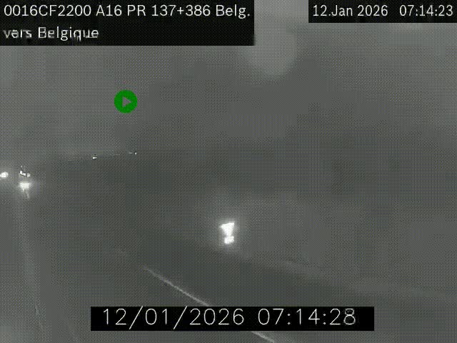 <h2>Webcam à la frontière franco-belge au niveau de Bray-Dunes/De-Panne sur l'autoroute A16. Vue orientée vers la Belgique</h2>