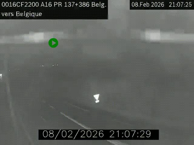 <h2>Webcam à la frontière franco-belge au niveau de Bray-Dunes/De-Panne sur l'autoroute A16. Vue orientée vers la Belgique</h2>