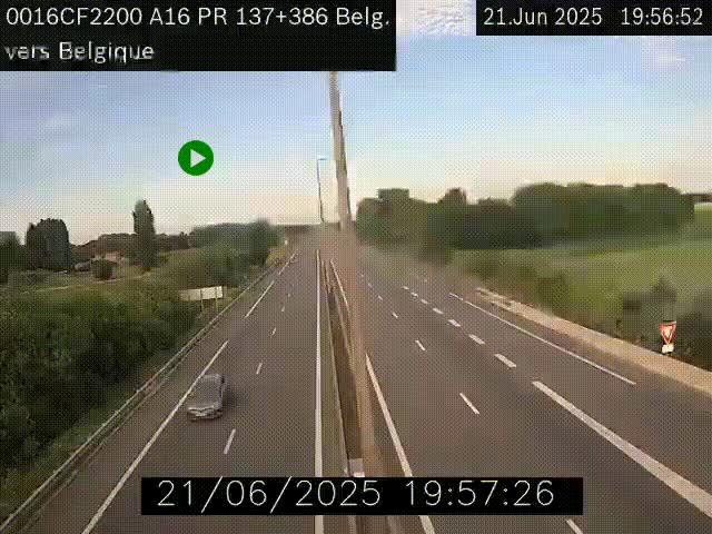 <h2>Webcam à la frontière franco-belge au niveau de Bray-Dunes/De-Panne sur l'autoroute A16. Vue orientée vers la Belgique</h2>