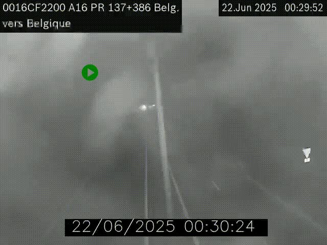 <h2>Webcam à la frontière franco-belge au niveau de Bray-Dunes/De-Panne sur l'autoroute A16. Vue orientée vers la Belgique</h2>