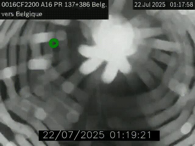 <h2>Webcam à la frontière franco-belge au niveau de Bray-Dunes/De-Panne sur l'autoroute A16. Vue orientée vers la Belgique</h2>