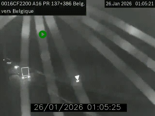 <h2>Webcam à la frontière franco-belge au niveau de Bray-Dunes/De-Panne sur l'autoroute A16. Vue orientée vers la Belgique</h2>