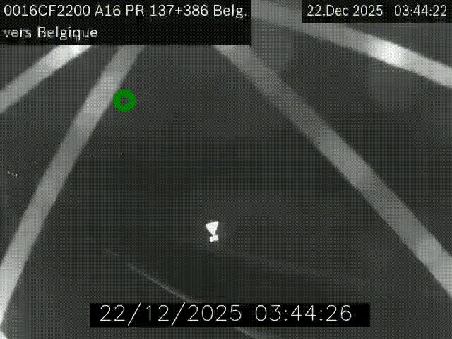 <h2>Webcam à la frontière franco-belge au niveau de Bray-Dunes/De-Panne sur l'autoroute A16. Vue orientée vers la Belgique</h2>