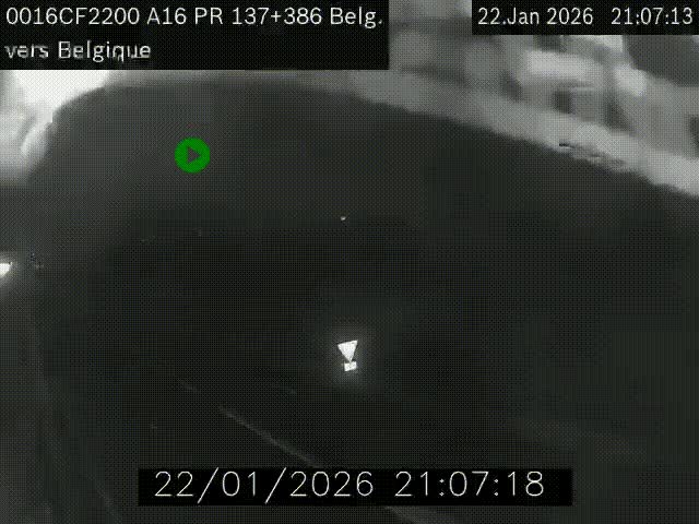Webcam à la frontière franco-belge au niveau de Bray-Dunes/De-Panne sur l'autoroute A16. Vue orientée vers la Belgique