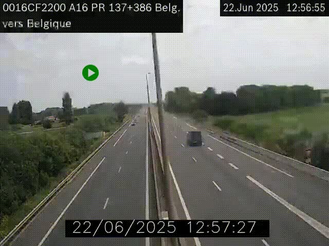 <h2>Webcam à la frontière franco-belge au niveau de Bray-Dunes/De-Panne sur l'autoroute A16. Vue orientée vers la Belgique</h2>