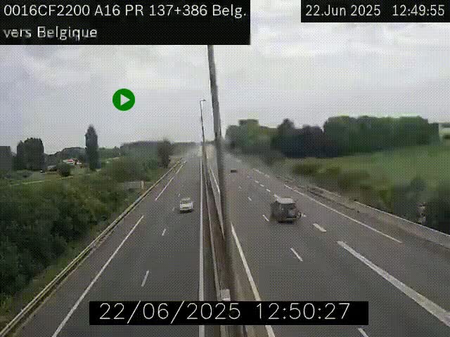 <h2>Webcam à la frontière franco-belge au niveau de Bray-Dunes/De-Panne sur l'autoroute A16. Vue orientée vers la Belgique</h2>