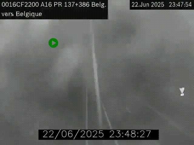 <h2>Webcam à la frontière franco-belge au niveau de Bray-Dunes/De-Panne sur l'autoroute A16. Vue orientée vers la Belgique</h2>
