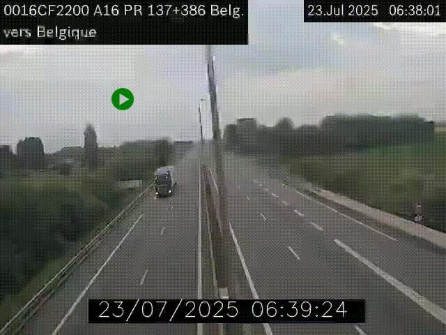 <h2>Webcam à la frontière franco-belge au niveau de Bray-Dunes/De-Panne sur l'autoroute A16. Vue orientée vers la Belgique</h2>