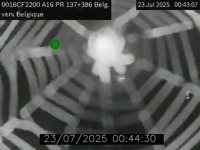 <h2>Webcam à la frontière franco-belge au niveau de Bray-Dunes/De-Panne sur l'autoroute A16. Vue orientée vers la Belgique</h2>