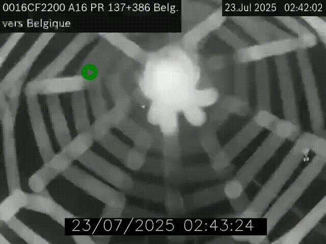 <h2>Webcam à la frontière franco-belge au niveau de Bray-Dunes/De-Panne sur l'autoroute A16. Vue orientée vers la Belgique</h2>