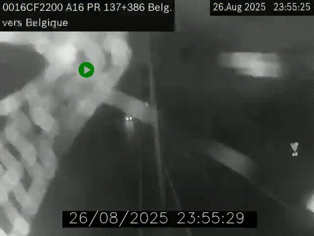 <h2>Webcam à la frontière franco-belge au niveau de Bray-Dunes/De-Panne sur l'autoroute A16. Vue orientée vers la Belgique</h2>