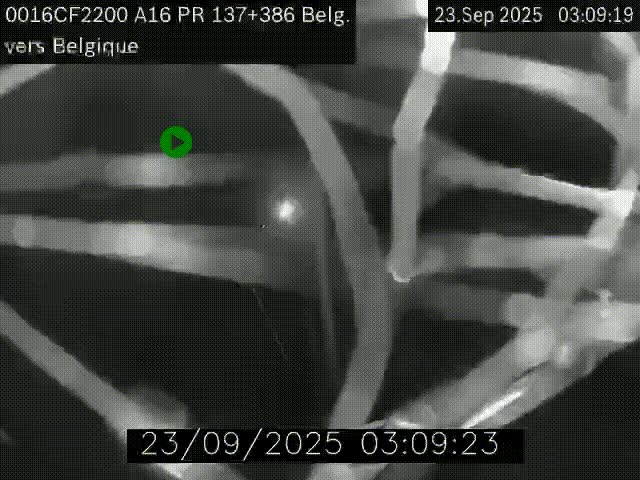 Webcam à la frontière franco-belge au niveau de Bray-Dunes/De-Panne sur l'autoroute A16. Vue orientée vers la Belgique