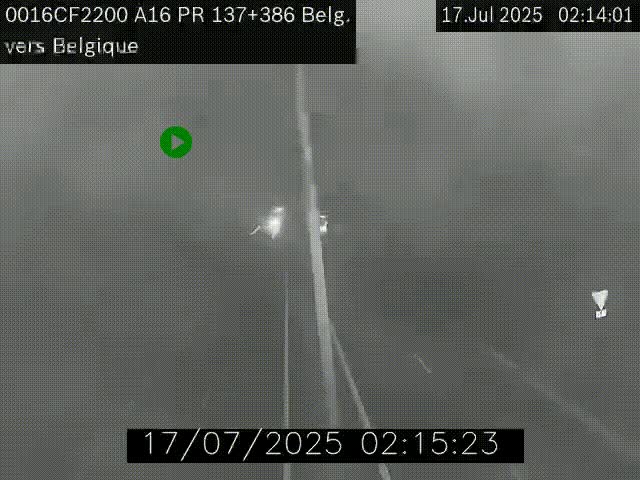 <h2>Webcam à la frontière franco-belge au niveau de Bray-Dunes/De-Panne sur l'autoroute A16. Vue orientée vers la Belgique</h2>