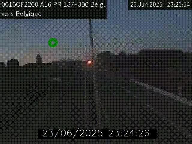 <h2>Webcam à la frontière franco-belge au niveau de Bray-Dunes/De-Panne sur l'autoroute A16. Vue orientée vers la Belgique</h2>