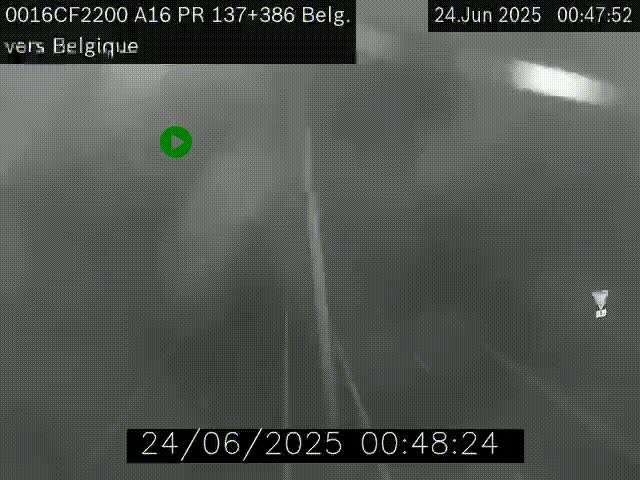 <h2>Webcam à la frontière franco-belge au niveau de Bray-Dunes/De-Panne sur l'autoroute A16. Vue orientée vers la Belgique</h2>