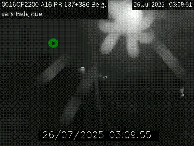 <h2>Webcam à la frontière franco-belge au niveau de Bray-Dunes/De-Panne sur l'autoroute A16. Vue orientée vers la Belgique</h2>