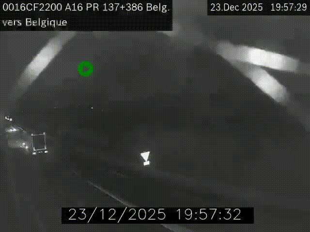 <h2>Webcam à la frontière franco-belge au niveau de Bray-Dunes/De-Panne sur l'autoroute A16. Vue orientée vers la Belgique</h2>