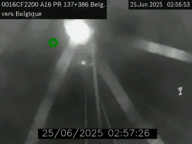 <h2>Webcam à la frontière franco-belge au niveau de Bray-Dunes/De-Panne sur l'autoroute A16. Vue orientée vers la Belgique</h2>