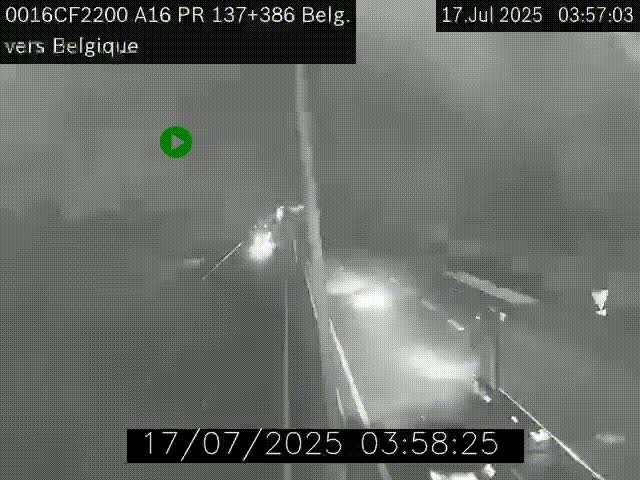<h2>Webcam à la frontière franco-belge au niveau de Bray-Dunes/De-Panne sur l'autoroute A16. Vue orientée vers la Belgique</h2>