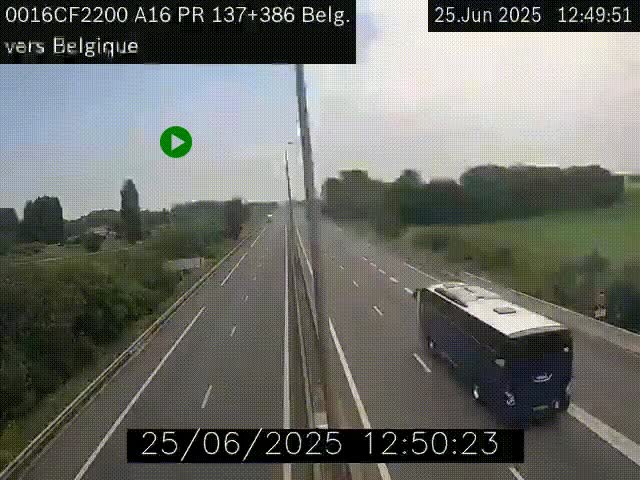 <h2>Webcam à la frontière franco-belge au niveau de Bray-Dunes/De-Panne sur l'autoroute A16. Vue orientée vers la Belgique</h2>