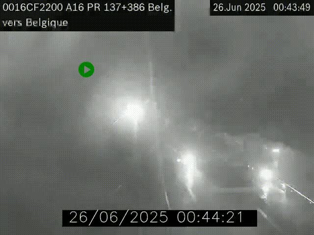 <h2>Webcam à la frontière franco-belge au niveau de Bray-Dunes/De-Panne sur l'autoroute A16. Vue orientée vers la Belgique</h2>