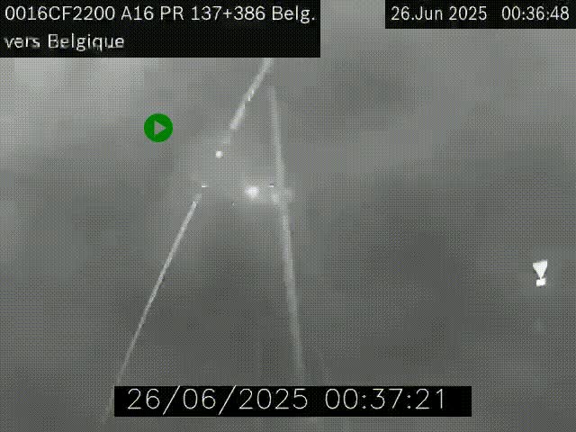 <h2>Webcam à la frontière franco-belge au niveau de Bray-Dunes/De-Panne sur l'autoroute A16. Vue orientée vers la Belgique</h2>