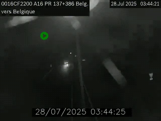 <h2>Webcam à la frontière franco-belge au niveau de Bray-Dunes/De-Panne sur l'autoroute A16. Vue orientée vers la Belgique</h2>