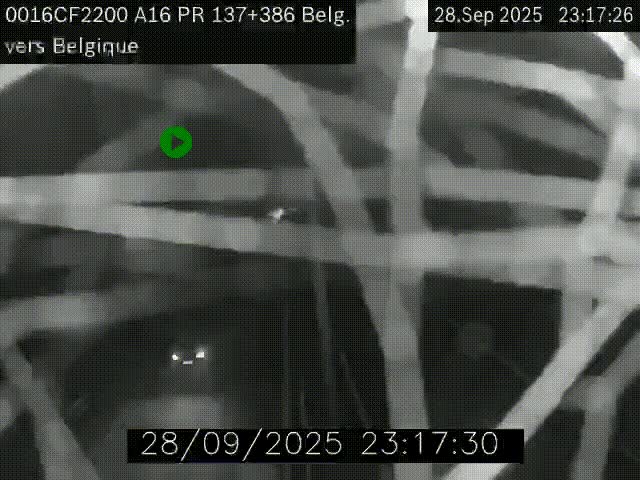 Webcam à la frontière franco-belge au niveau de Bray-Dunes/De-Panne sur l'autoroute A16. Vue orientée vers la Belgique
