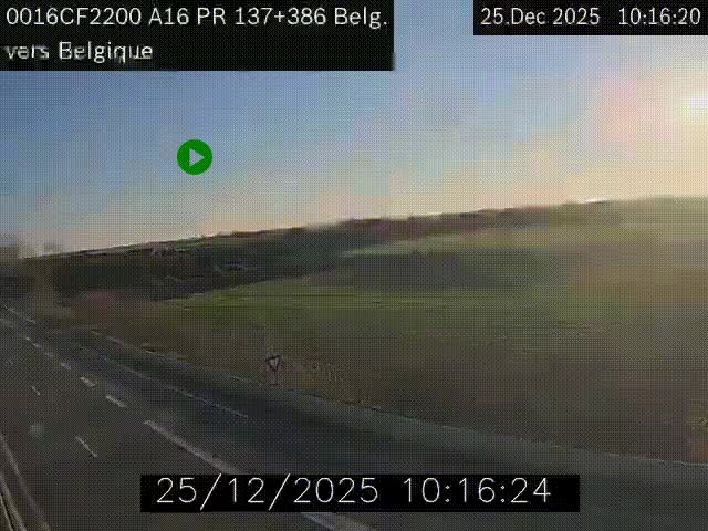 <h2>Webcam à la frontière franco-belge au niveau de Bray-Dunes/De-Panne sur l'autoroute A16. Vue orientée vers la Belgique</h2>