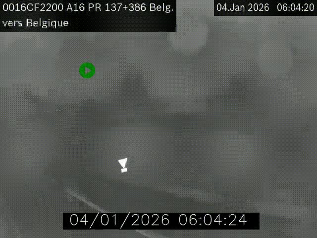 <h2>Webcam à la frontière franco-belge au niveau de Bray-Dunes/De-Panne sur l'autoroute A16. Vue orientée vers la Belgique</h2>