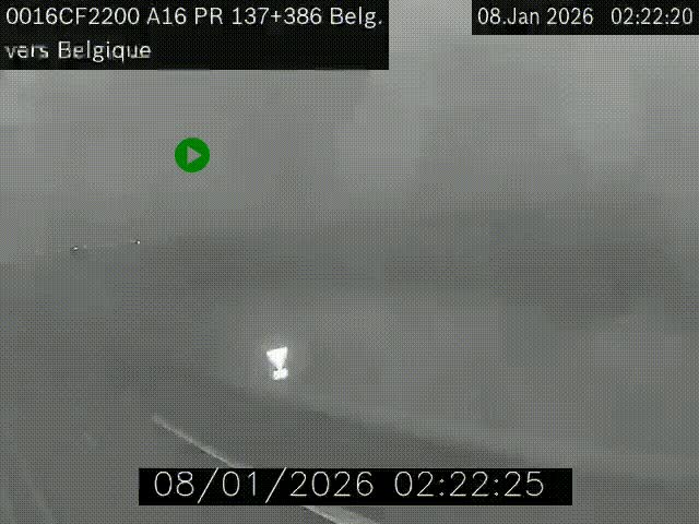 <h2>Webcam à la frontière franco-belge au niveau de Bray-Dunes/De-Panne sur l'autoroute A16. Vue orientée vers la Belgique</h2>