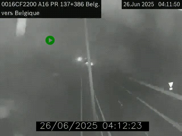 <h2>Webcam à la frontière franco-belge au niveau de Bray-Dunes/De-Panne sur l'autoroute A16. Vue orientée vers la Belgique</h2>