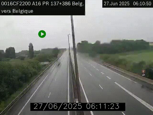 <h2>Webcam à la frontière franco-belge au niveau de Bray-Dunes/De-Panne sur l'autoroute A16. Vue orientée vers la Belgique</h2>