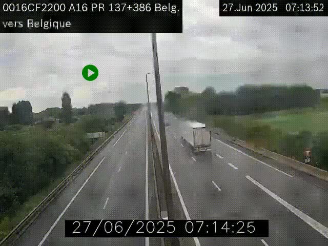 <h2>Webcam à la frontière franco-belge au niveau de Bray-Dunes/De-Panne sur l'autoroute A16. Vue orientée vers la Belgique</h2>