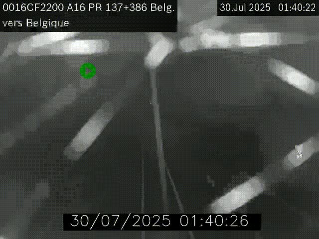 <h2>Webcam à la frontière franco-belge au niveau de Bray-Dunes/De-Panne sur l'autoroute A16. Vue orientée vers la Belgique</h2>