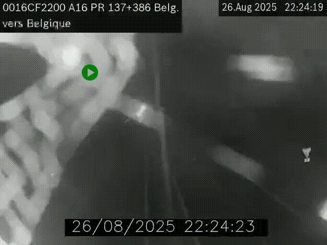 <h2>Webcam à la frontière franco-belge au niveau de Bray-Dunes/De-Panne sur l'autoroute A16. Vue orientée vers la Belgique</h2>