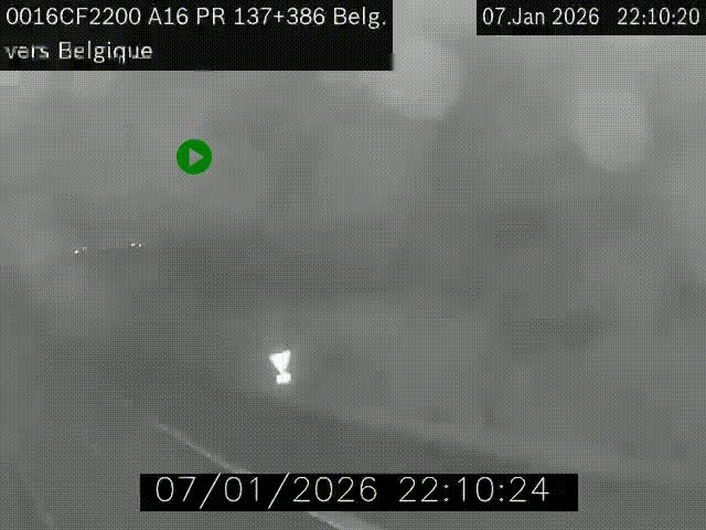 <h2>Webcam à la frontière franco-belge au niveau de Bray-Dunes/De-Panne sur l'autoroute A16. Vue orientée vers la Belgique</h2>