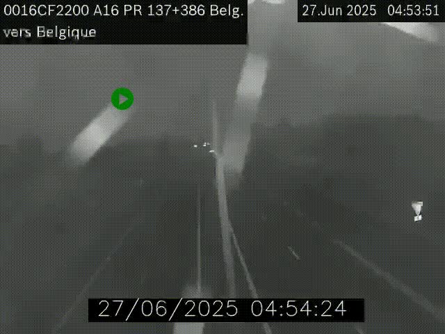 <h2>Webcam à la frontière franco-belge au niveau de Bray-Dunes/De-Panne sur l'autoroute A16. Vue orientée vers la Belgique</h2>