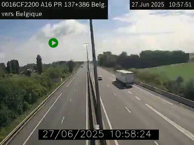<h2>Webcam à la frontière franco-belge au niveau de Bray-Dunes/De-Panne sur l'autoroute A16. Vue orientée vers la Belgique</h2>