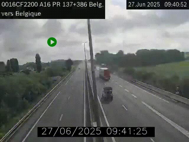 <h2>Webcam à la frontière franco-belge au niveau de Bray-Dunes/De-Panne sur l'autoroute A16. Vue orientée vers la Belgique</h2>