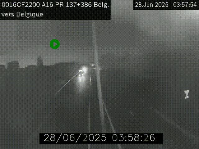 <h2>Webcam à la frontière franco-belge au niveau de Bray-Dunes/De-Panne sur l'autoroute A16. Vue orientée vers la Belgique</h2>