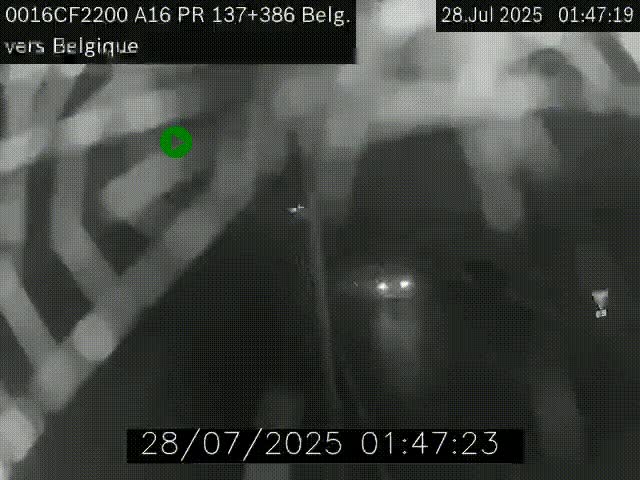 <h2>Webcam à la frontière franco-belge au niveau de Bray-Dunes/De-Panne sur l'autoroute A16. Vue orientée vers la Belgique</h2>