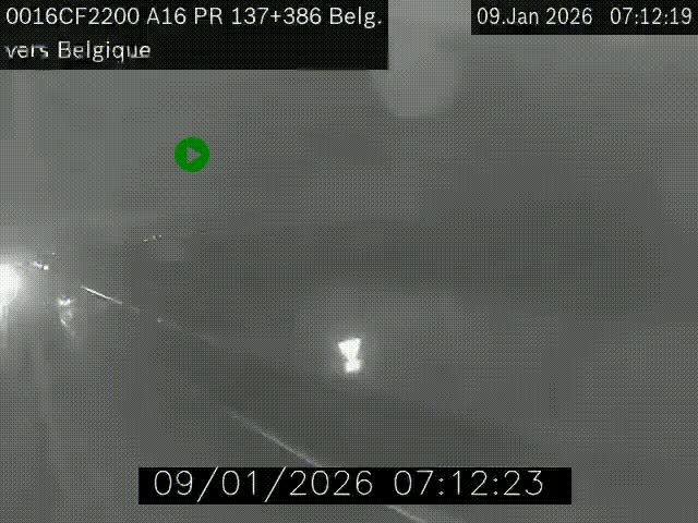 <h2>Webcam à la frontière franco-belge au niveau de Bray-Dunes/De-Panne sur l'autoroute A16. Vue orientée vers la Belgique</h2>