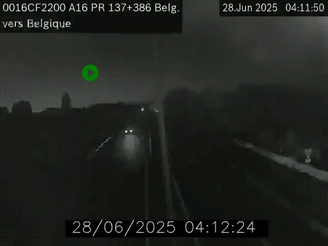 <h2>Webcam à la frontière franco-belge au niveau de Bray-Dunes/De-Panne sur l'autoroute A16. Vue orientée vers la Belgique</h2>
