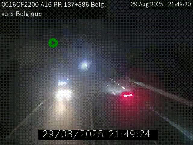 <h2>Webcam à la frontière franco-belge au niveau de Bray-Dunes/De-Panne sur l'autoroute A16. Vue orientée vers la Belgique</h2>